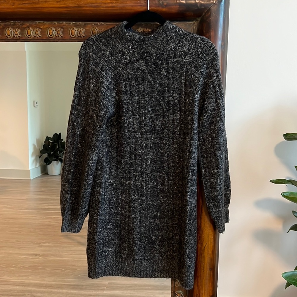 Abercrombie & Fitch | Sweater minidress, cable knit, gray